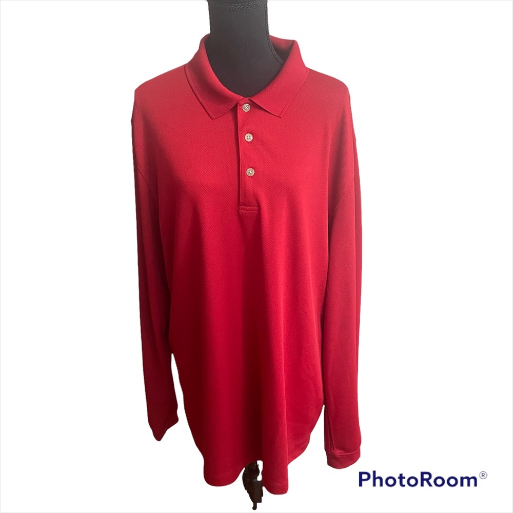 Grand Slam Long Sleeve Red Polo Shirt